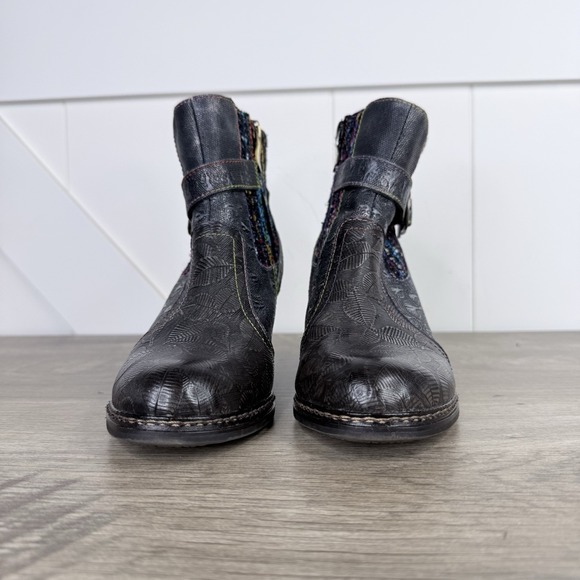 Spring Step L'ARTISTE Nancies Zip Leather Ankle Booties Boots Sz-37 - US 6.5-7 - Picture 4 of 11